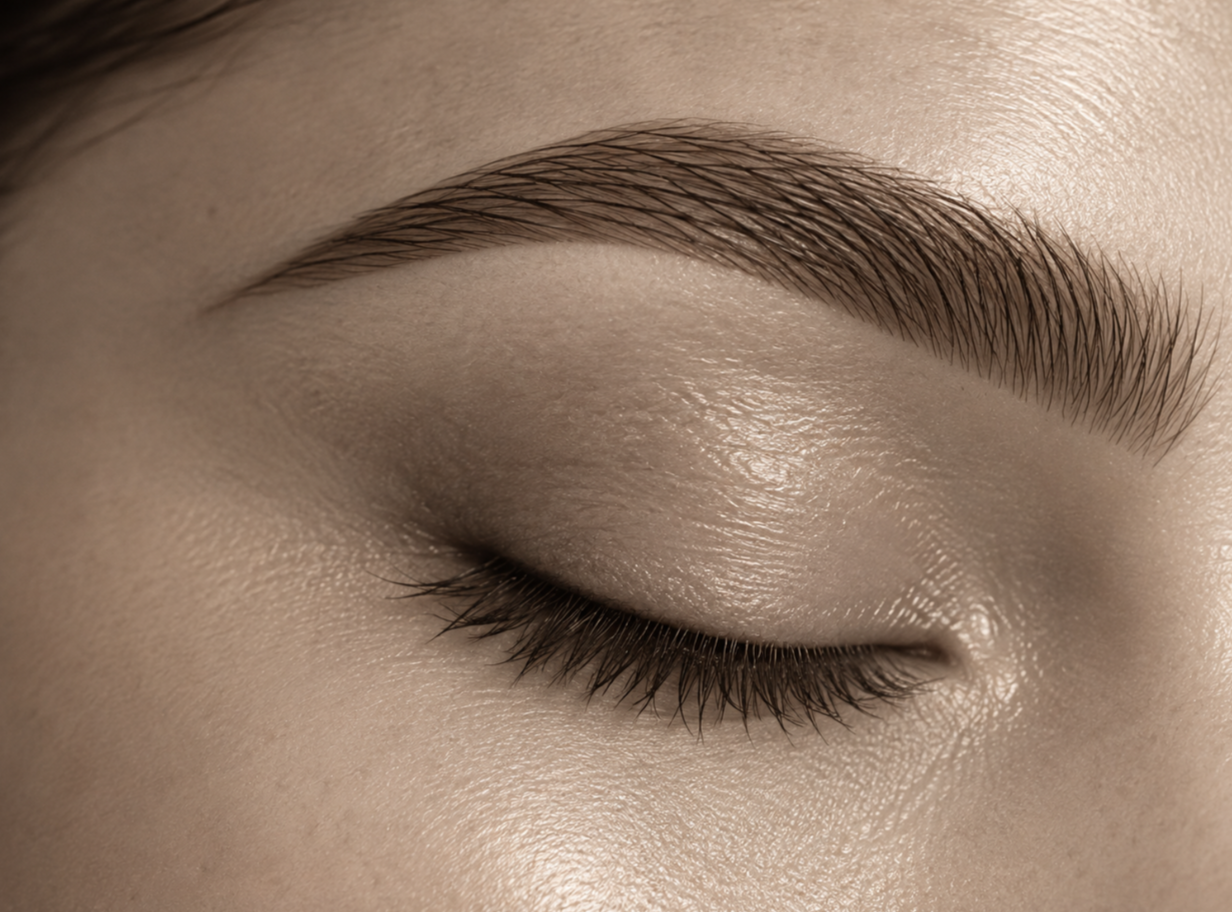 Natural permanent brow artistry with soft balanced definition
