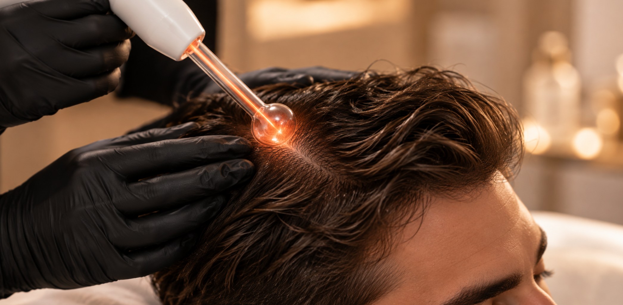 High-frequency scalp therapy used to support scalp health