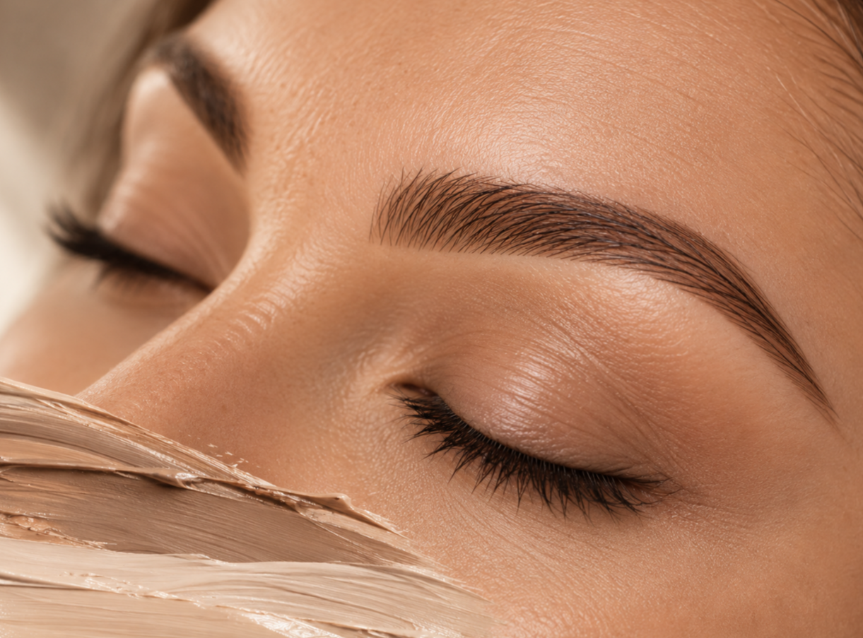 Corrective permanent brow work for existing brow pigment