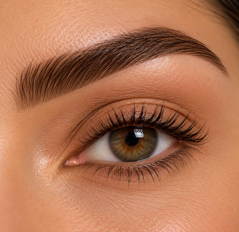 Defined natural brows after brow waxing and tinting
