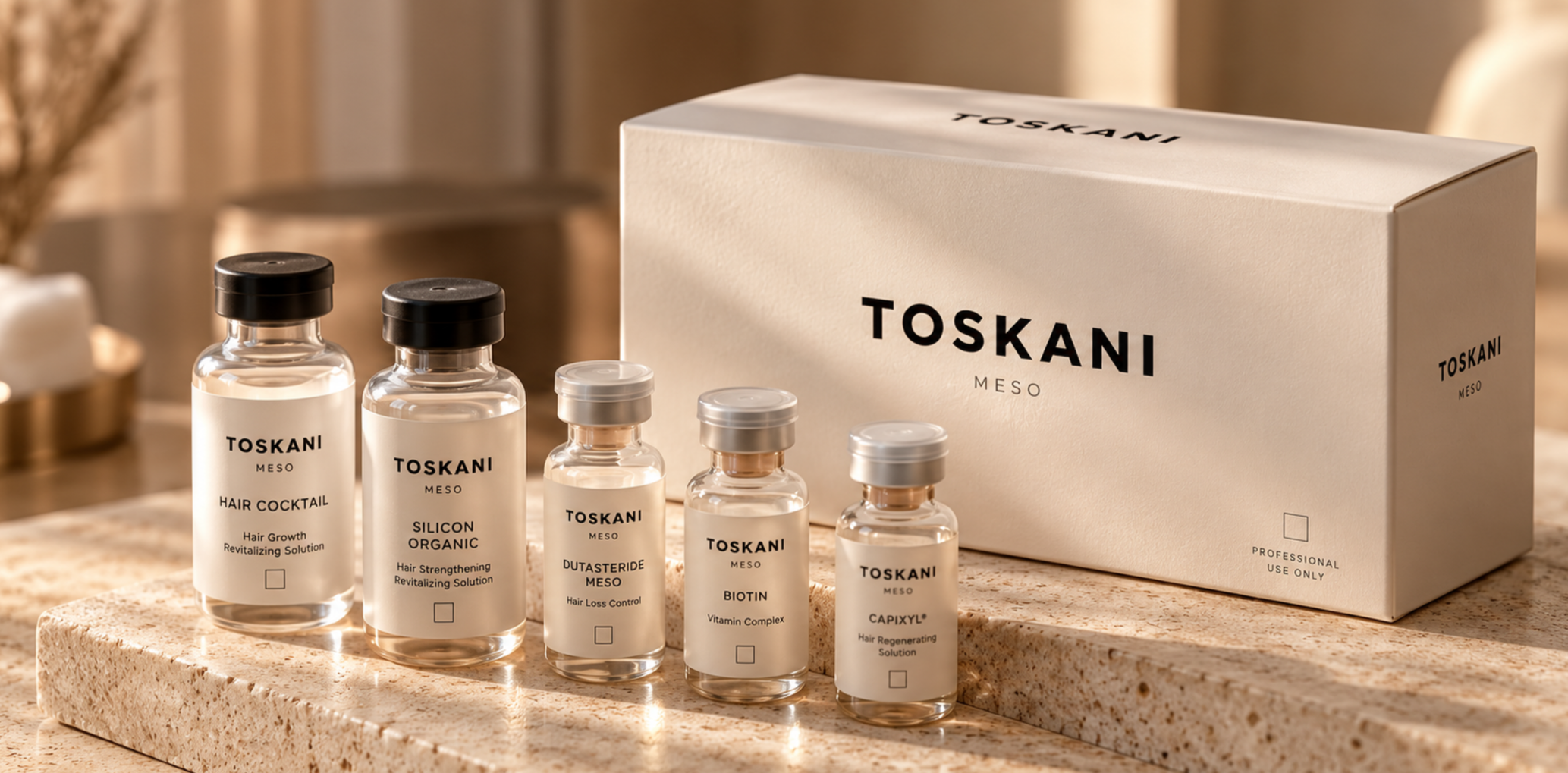 Toskani Hair Cocktail used in a personalized scalp treatment plan