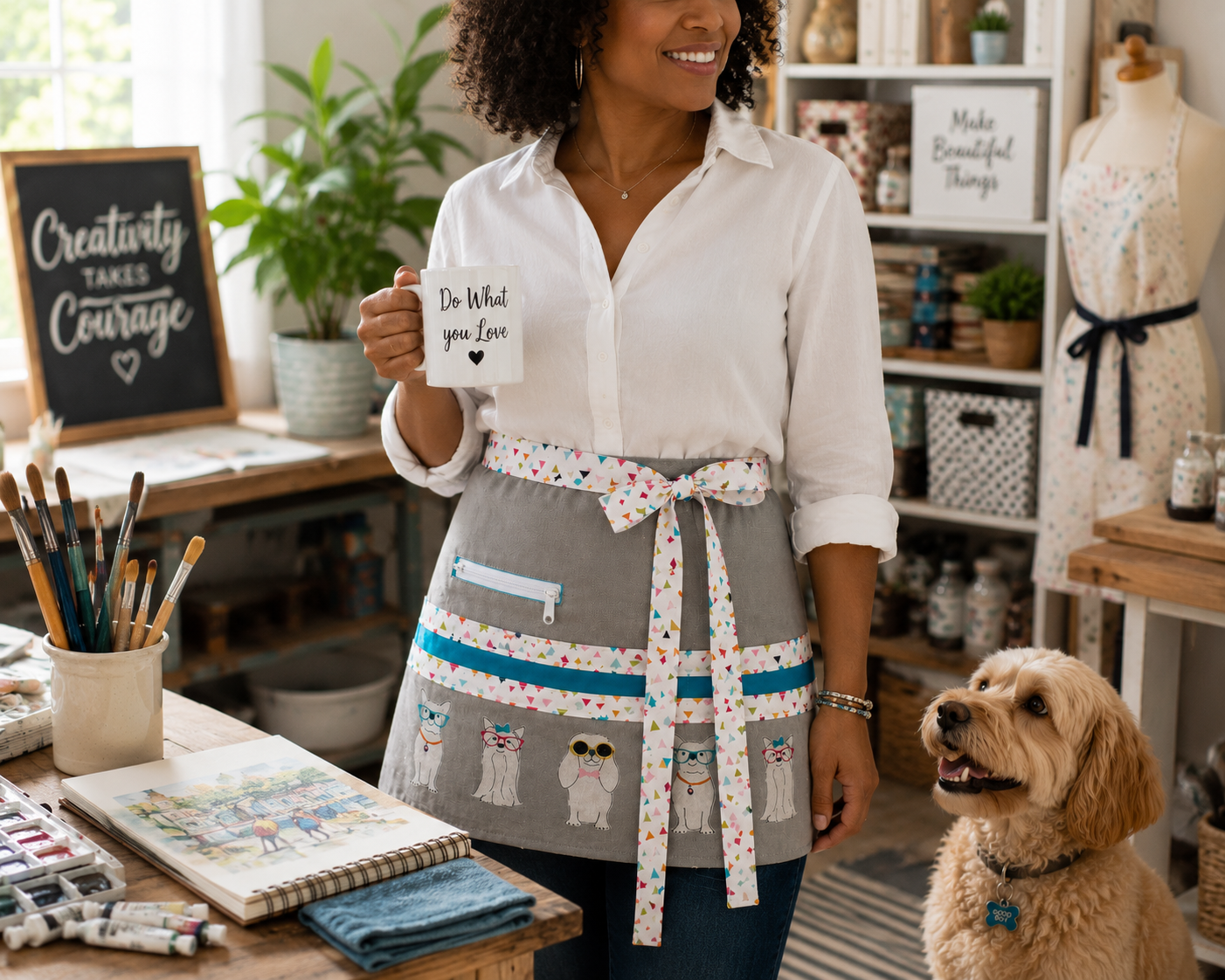 Dapper Dogs Half Apron