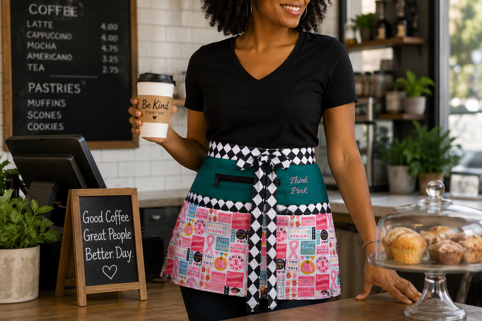 Think Pink Half Apron