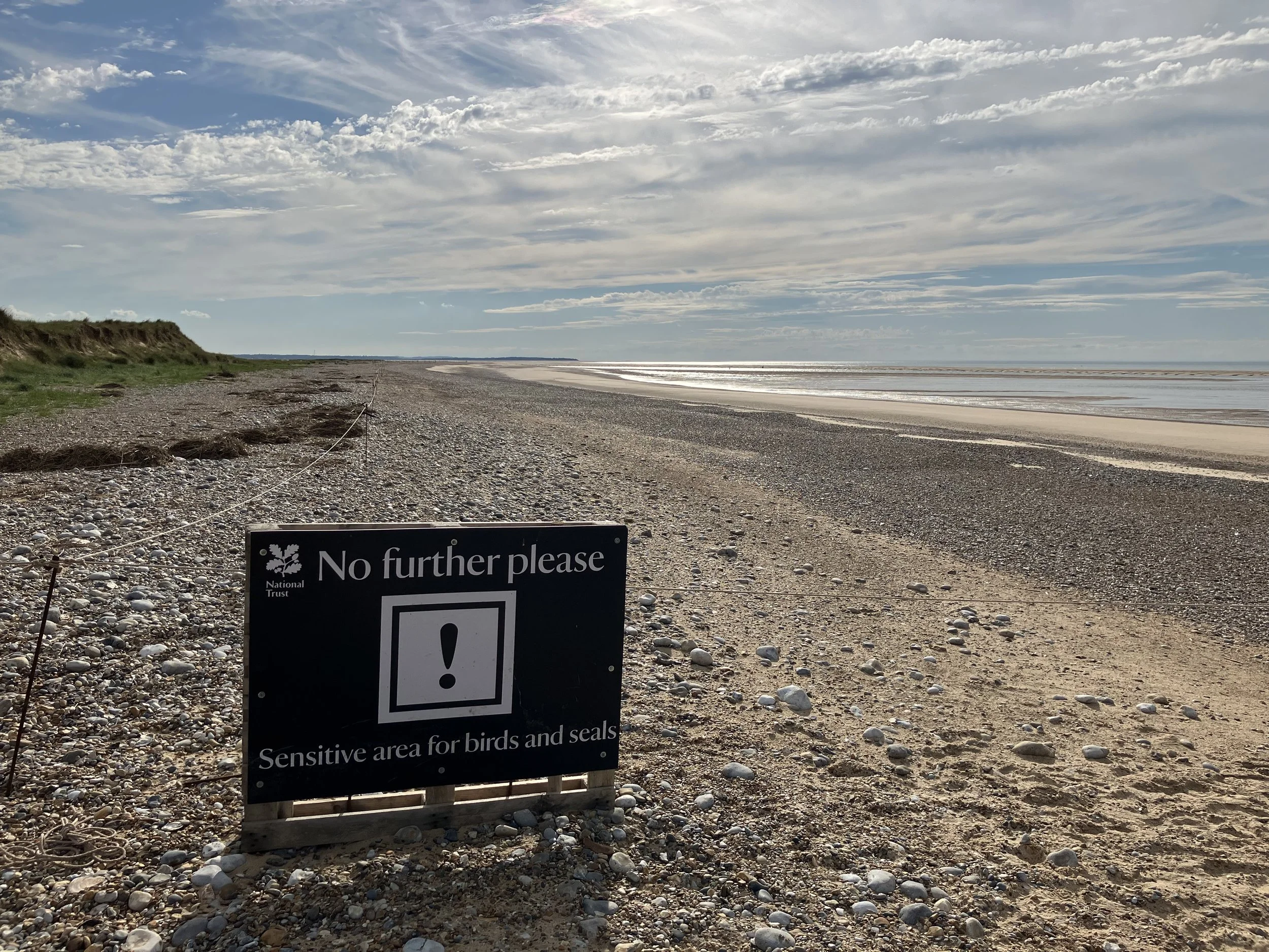 Example of a warning signs on the beach