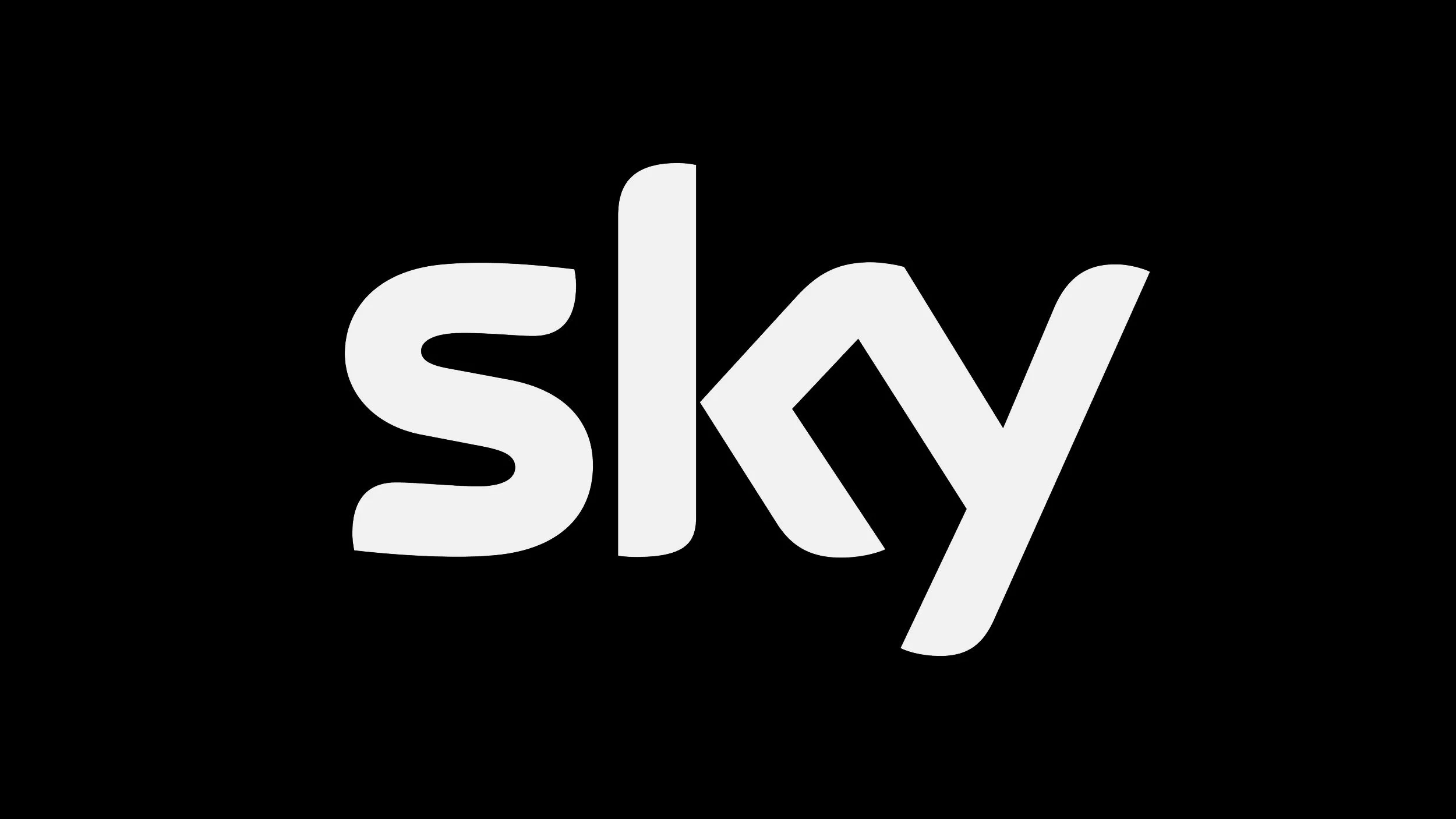 The word 'sky' in white stylized letters on a black background.