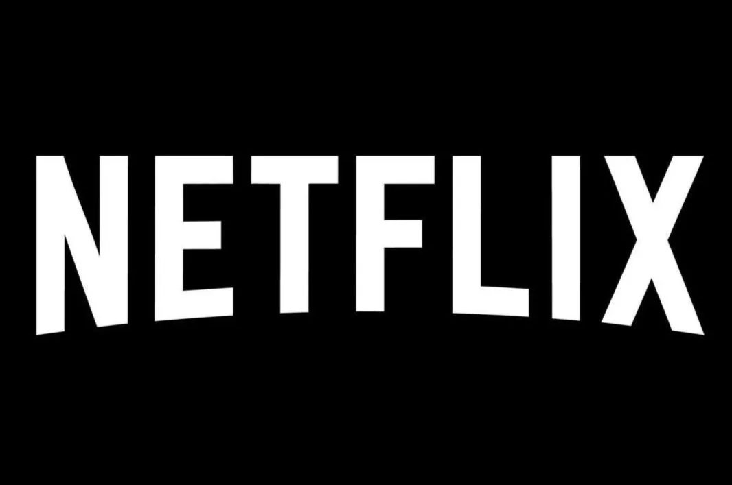 Netflix logo with white text on black background.