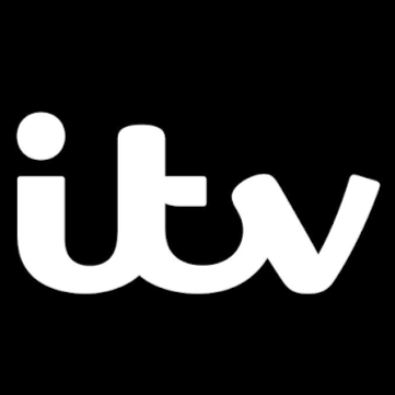 ITV logo in black and white.