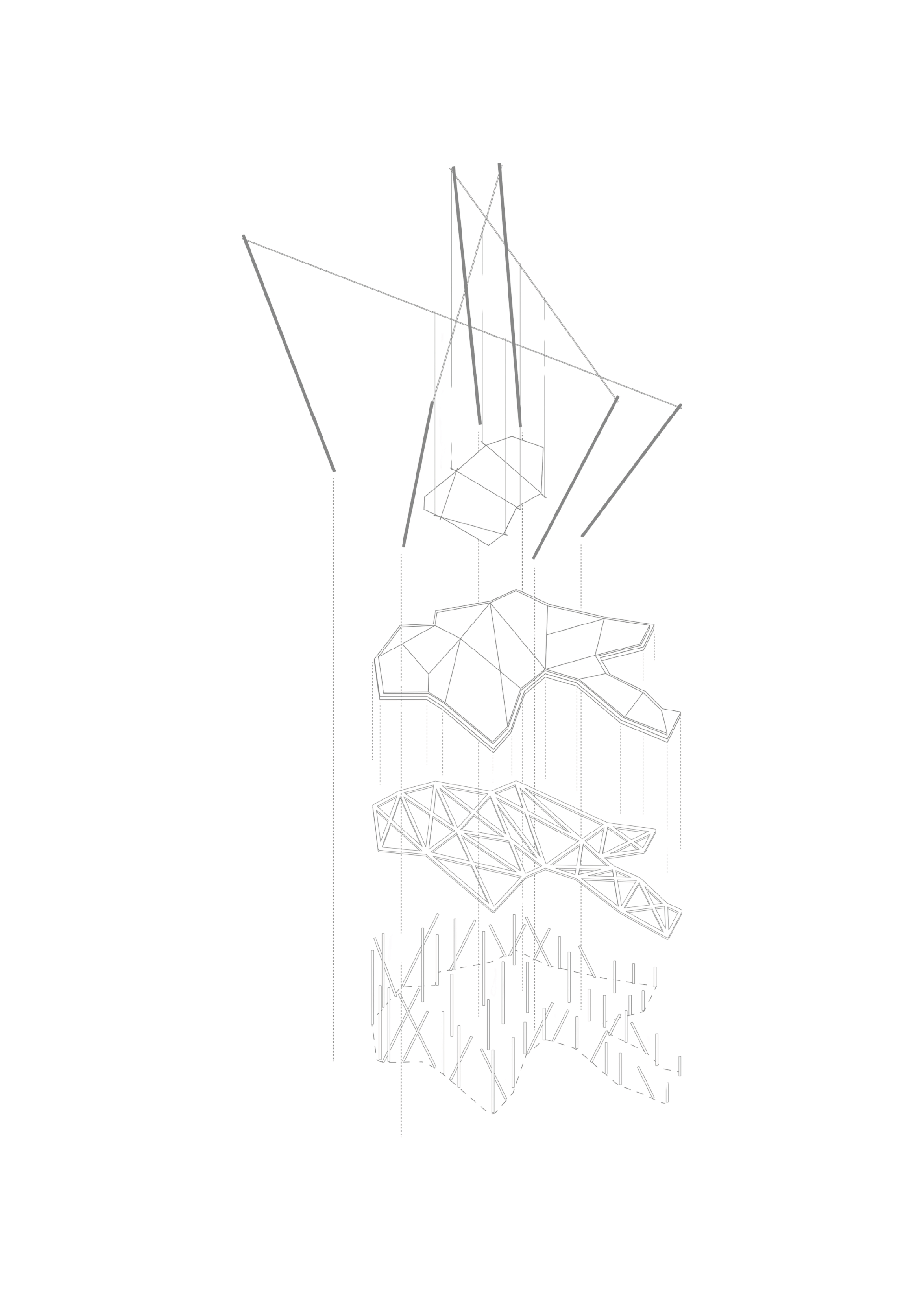Conceptual sketch illustrating the evolution from product design to nature-integrated spatial experiences.