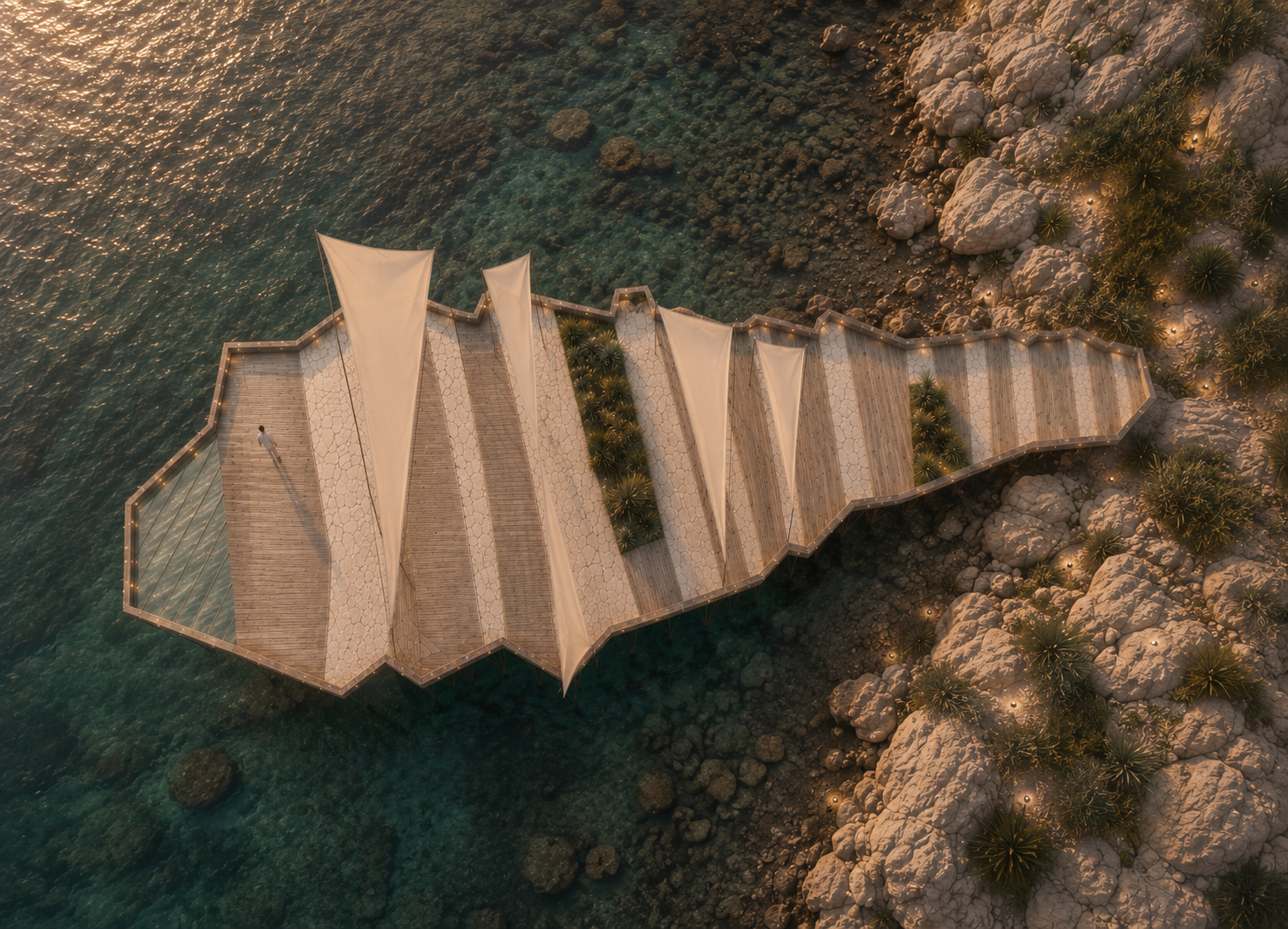 Open Horizon concept overlooking the Mediterranean, designed as a nature-integrated hospitality experience.