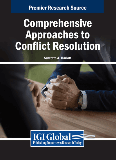 Book cover titled 'Comprehensive Approaches to Conflict Resolution' by Suzette A. Hariott, published by IGI Global.