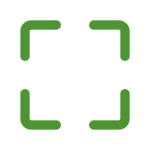 A green camera focus icon with four corners and a central square.