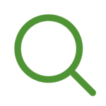Magnifying glass icon with a green circle around it