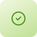 Green checkmark icon inside a circle on a light green background