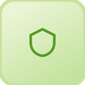 Green shield icon on a light green background