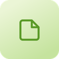 Icon of a blank document with a folded corner on a light green background.
