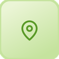 Map location icon on a light green background