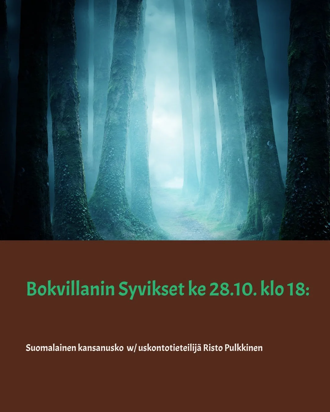 Ensi viikon Syviksiss&auml; ollaan mystisten asioiden &auml;&auml;rell&auml; kun vieraaksemme @bokvillanarabianranta saapuu suomalaiseen kansanuskoon perehtynyt usktotieteilij&auml; Risto Pulkkinen.
Vapaa p&auml;&auml;sy, ei ilmoittautumista, tervetu