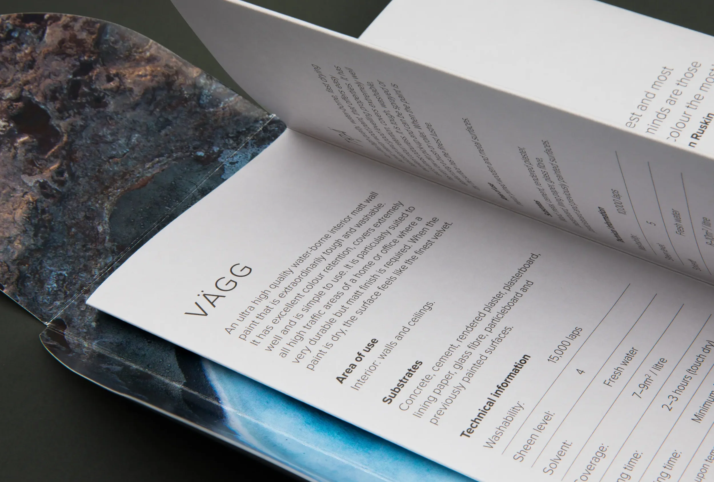 Close-up of an open booklet.