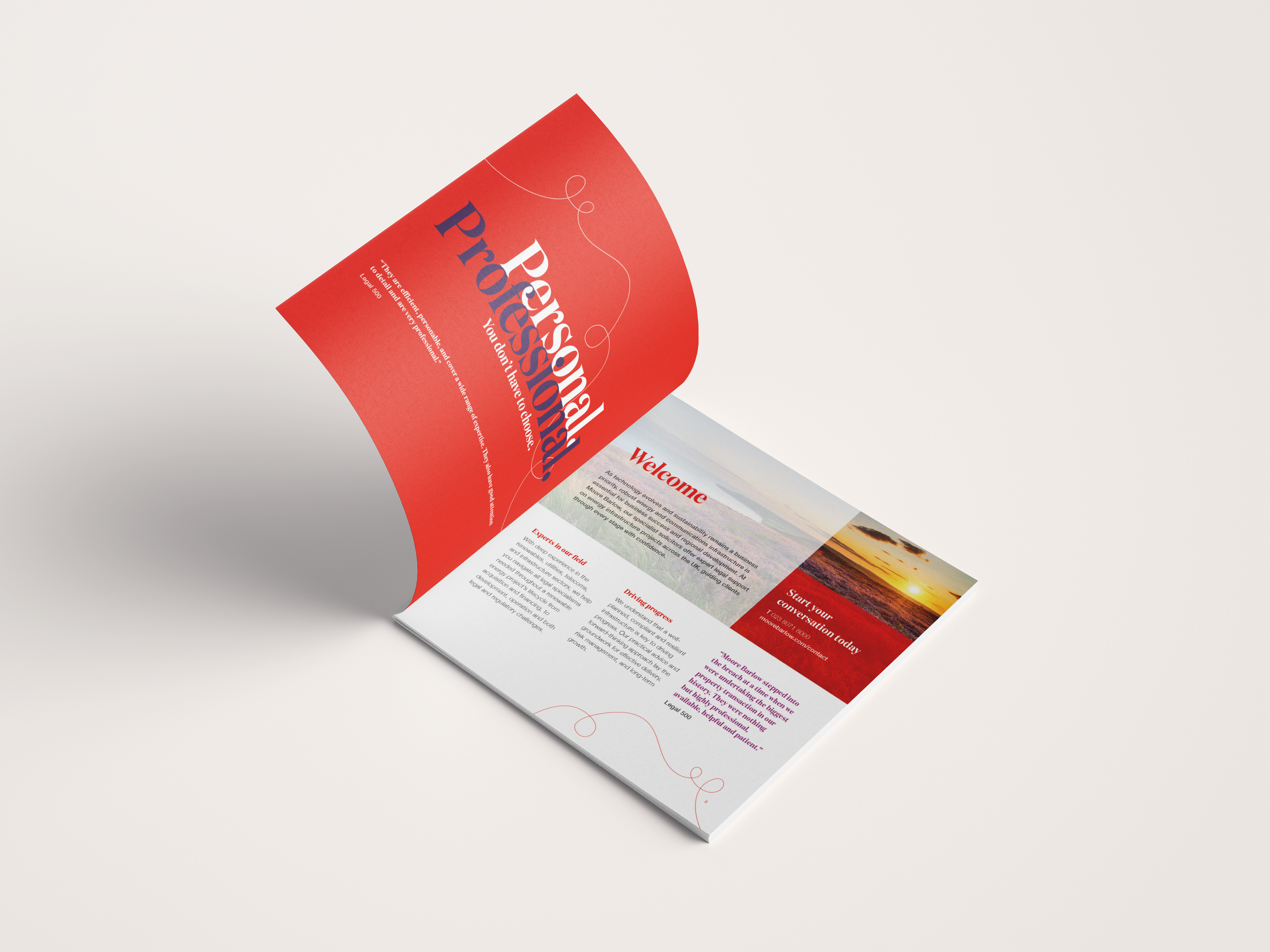 Moore Barlow open printed brochure.