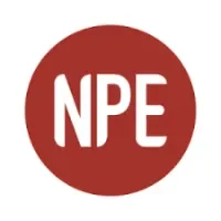 Red circular logo with white text 'NPE' in the center