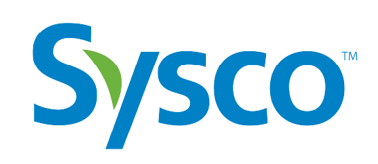 The image features the logo of Sysco, a foodservice distribution company, with the text 'Sysco' in blue and a green leaf incorporated into the letter 'y'.