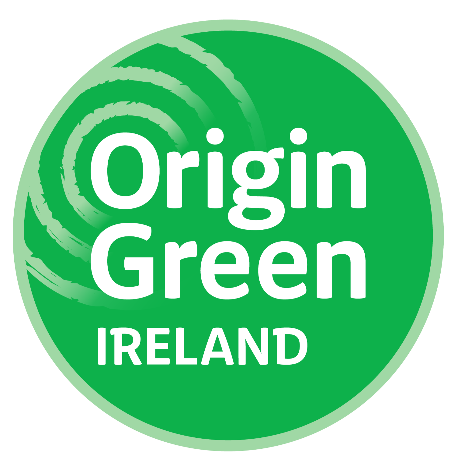 Green circular label with white text that reads 'Origin Green Ireland'.