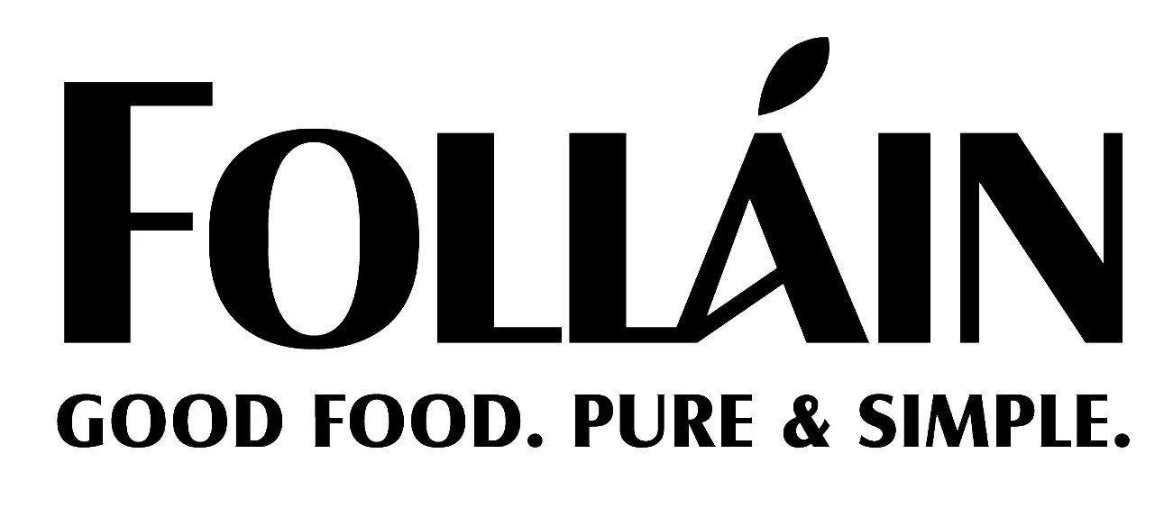 Follain logo with slogan 'Good Food. Pure & Simple.' in black and white.