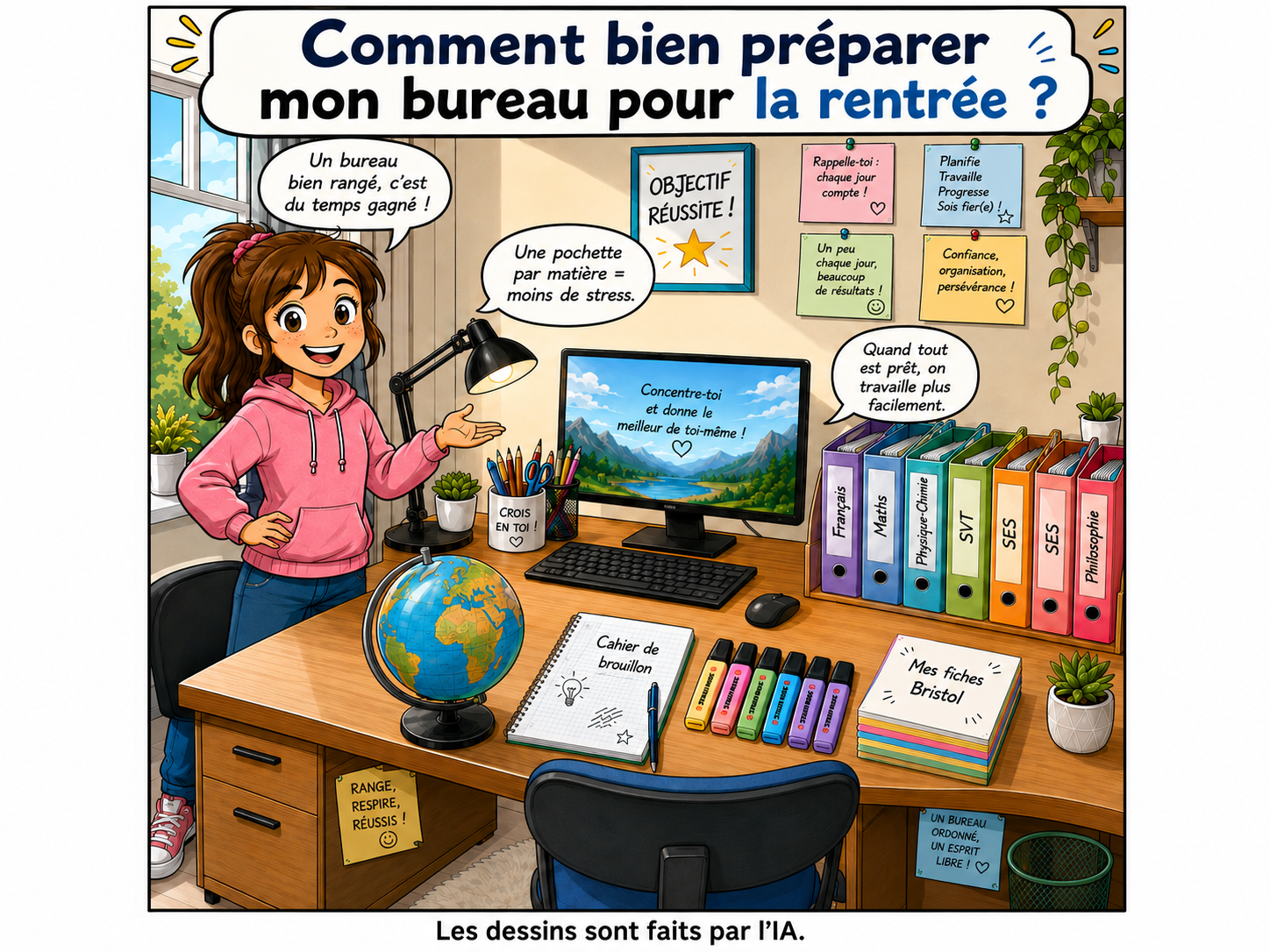 Préparer mon bureau pour la rentrée.