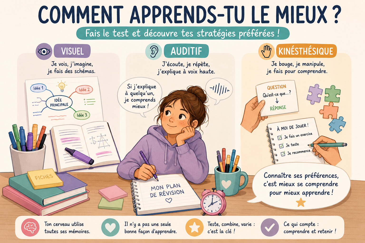 Comment apprends-tu le mieux ? Fais le test