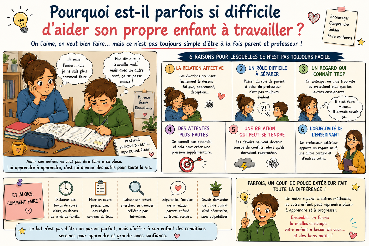 Pourquoi est-il parfois si difficile d’aider son propre enfant à travailler ?