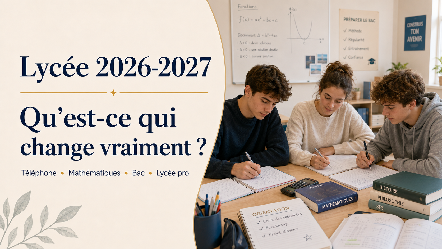 Réponse flash — Lycée 2026-2027 : qu’est-ce qui change vraiment ?
