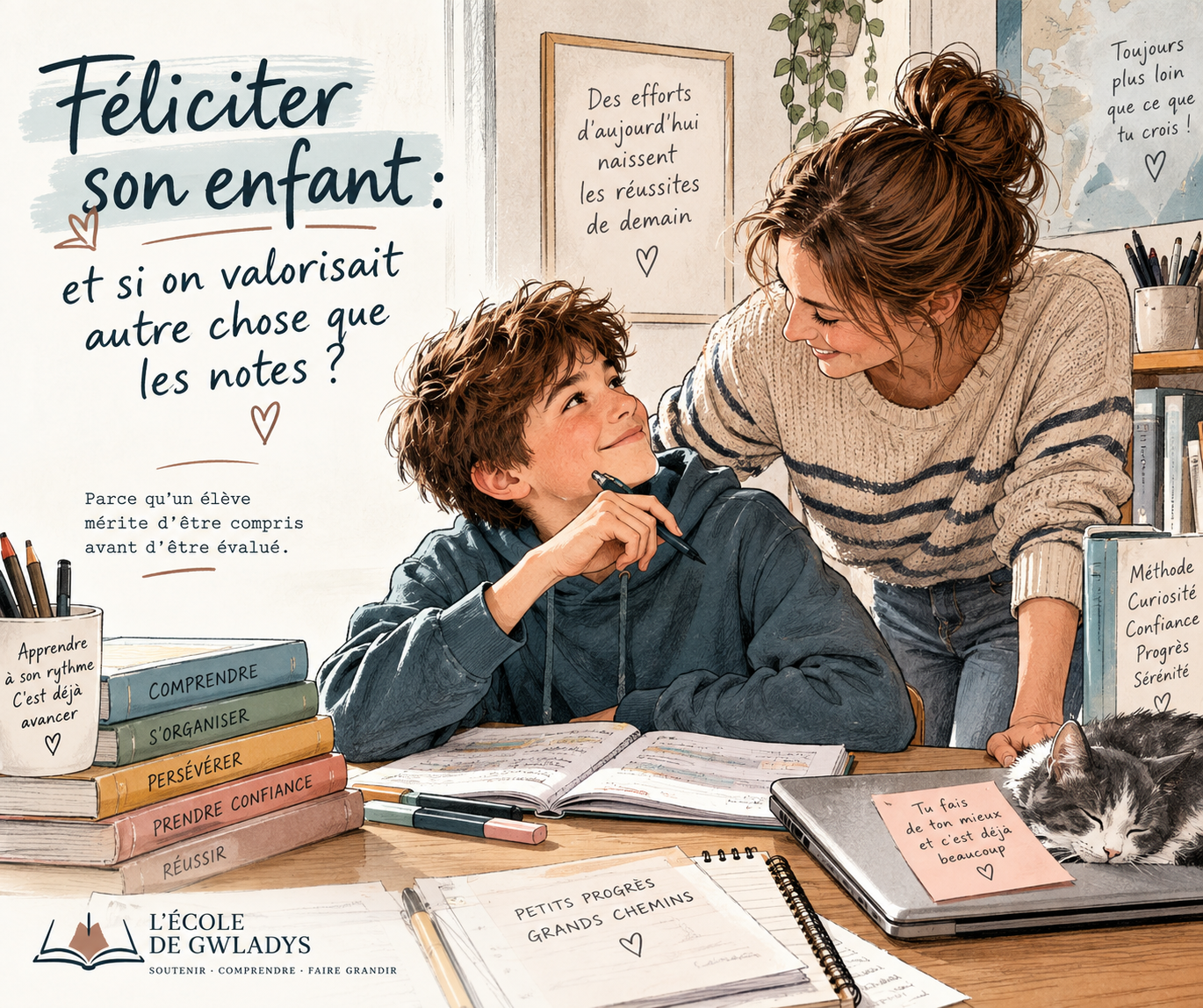 Féliciter son enfant : et si on valorisait autre chose que les notes ?