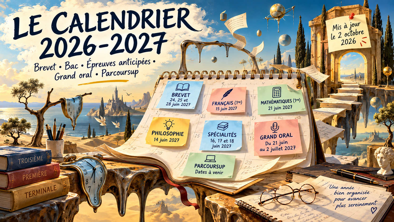 Calendrier 2026-2027 : Brevet, Bac, épreuves anticipées et Parcoursup