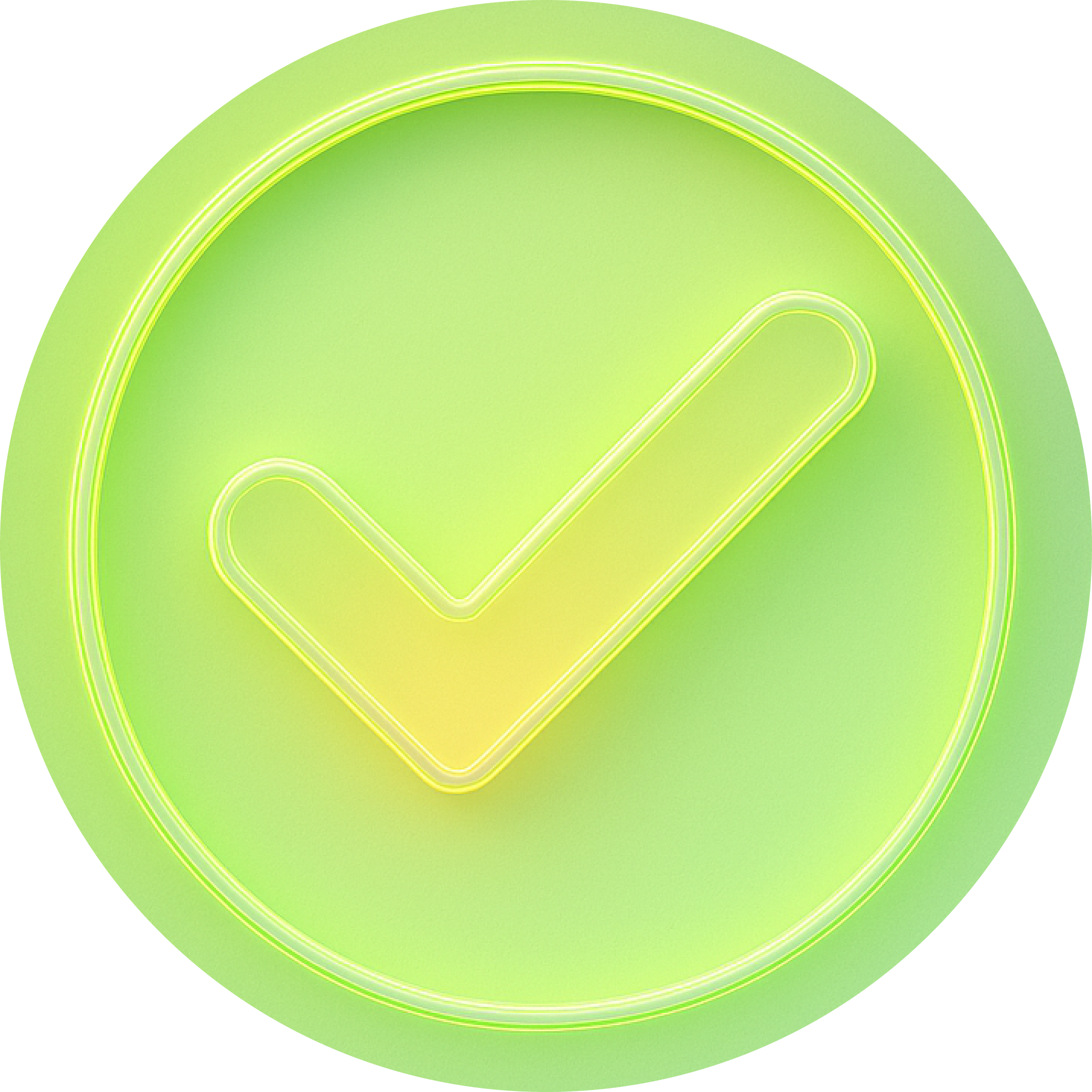 A neon green neon sign shaped like a heart with the outline illuminated in yellow neon lights.