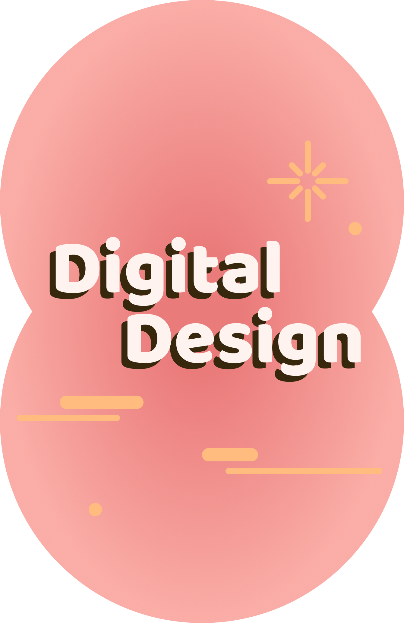 Cover of a book titled 'Digital Design' with a pink background, yellow-orange decorative elements, and stylized text.