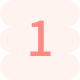 Number one in pink on a white background with a gray border.