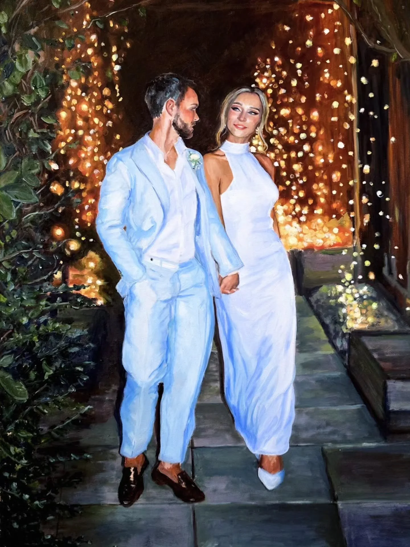 The stunning Stirling and Laura 🤍
So excited to send this canvas all the way back up to the Gold Coast 🏝️ 

20x30" Oil on Canvas

#weddingpainter #weddingpaintergeelong #2027wedding #geelongweddings
