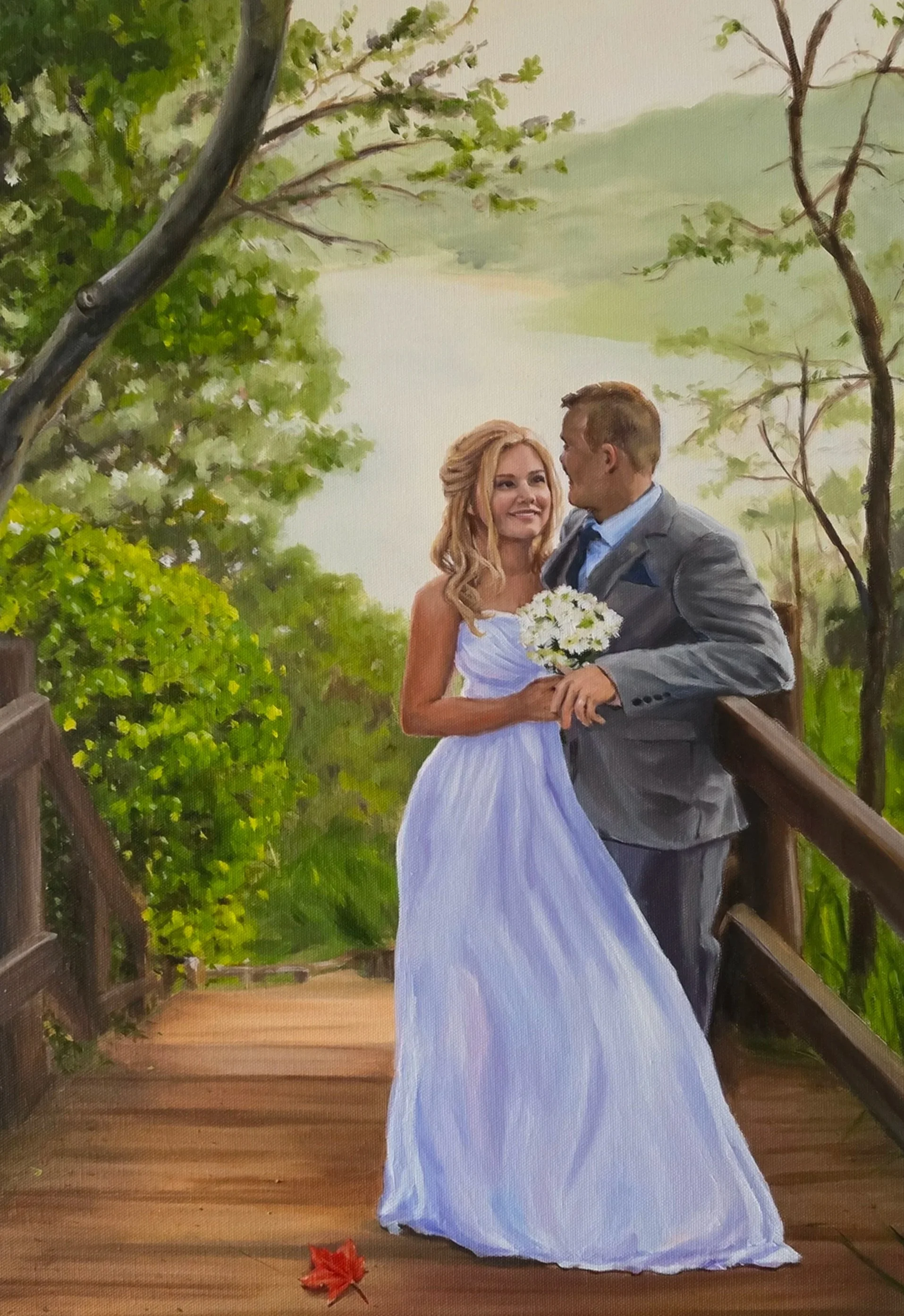 The Nicks - Wedding Painting Commission Oil on Canvas