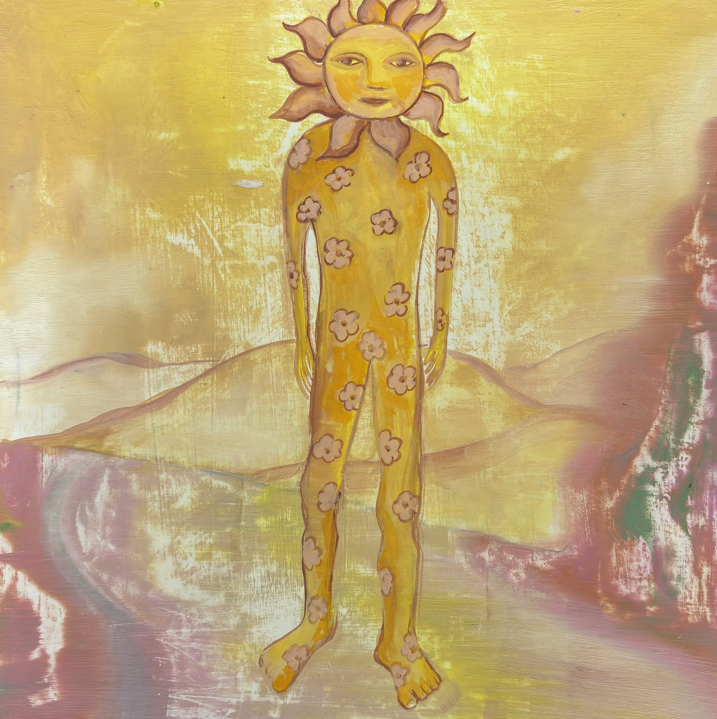so they by their bright rayes awake me-50 x 50cm-Acrylic- Gouache on board.JPG