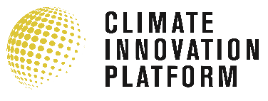 Logo for Climate Innovation Platform featuring a yellow dotted globe and black text.