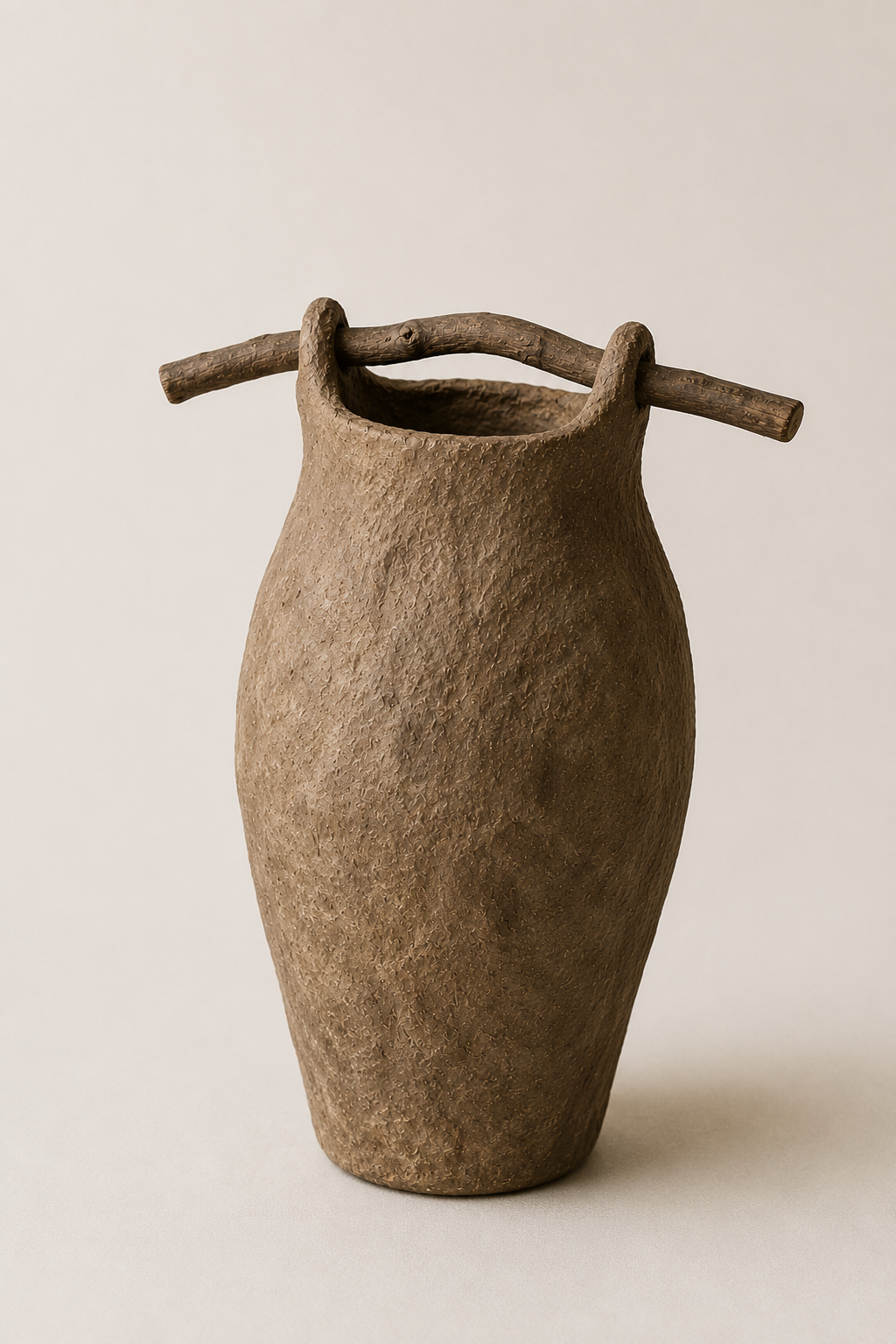 The Mz. Betty Vase - Hand Sculpted Paper Mache Vase w/Stick Handle