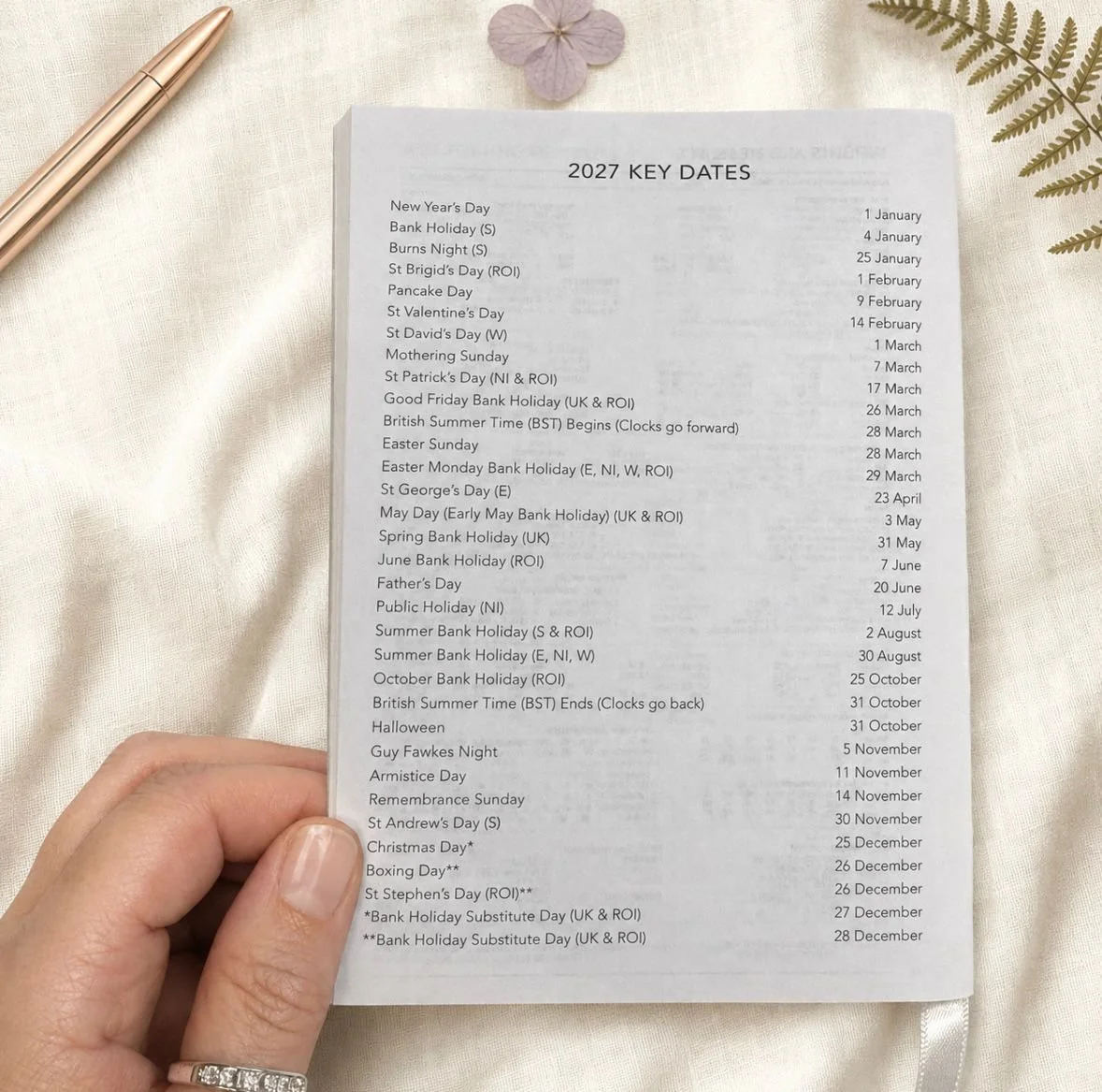 A Year at Clover Cottage – 2027 Diary