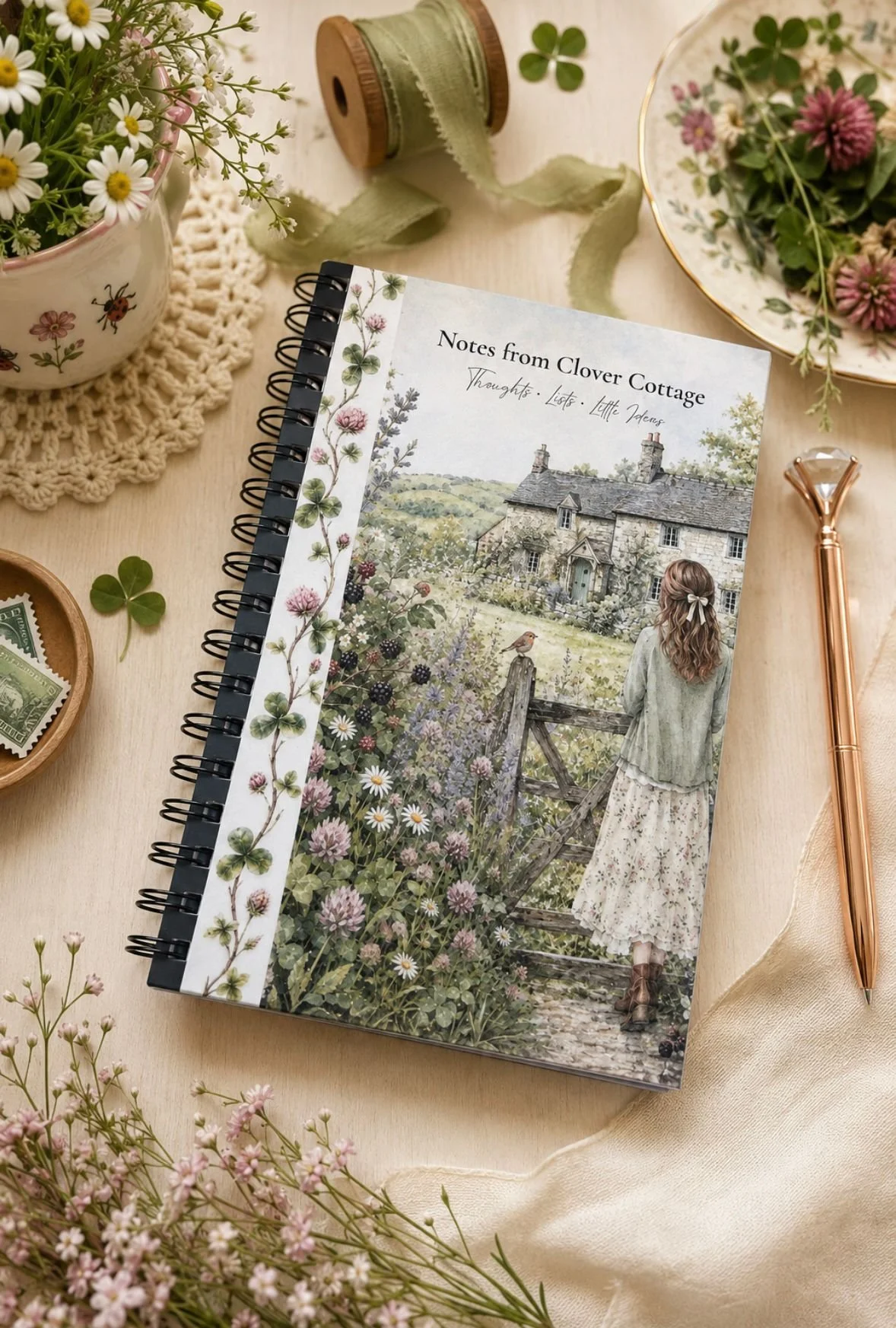 Notes from Clover Cottage – A5 Hardback Notebook