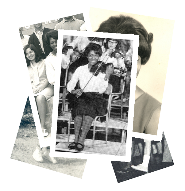 A stack of 5 snapshots from Joyce Randoph's life