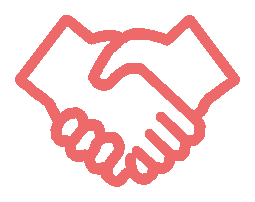 Outline of two hands shaking, symbolizing agreement or partnership.