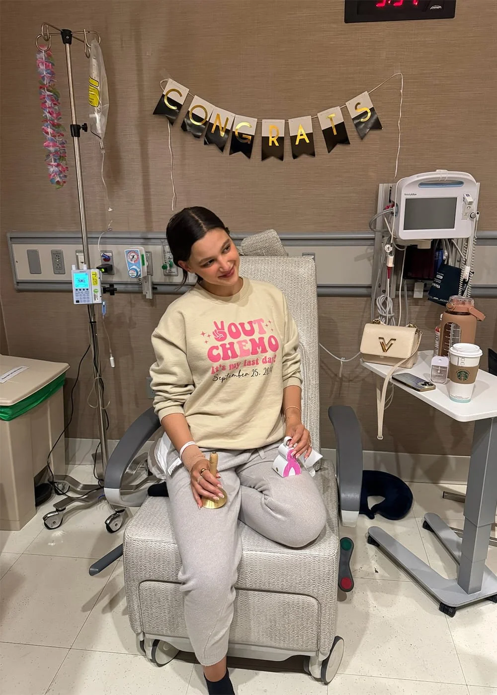Brooke Korine at her final chemotherapy treatment