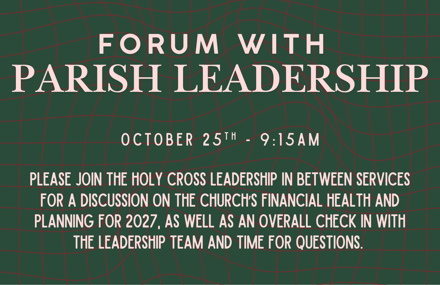 Forum with Parish Leadership