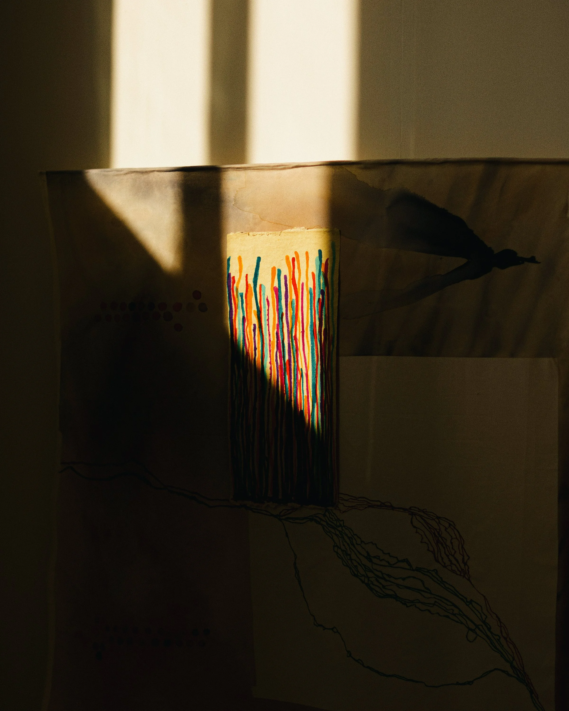 Installation view of contemporary artist Annabelle Pelaez’ graduate show. ‘Sandy Wastes’