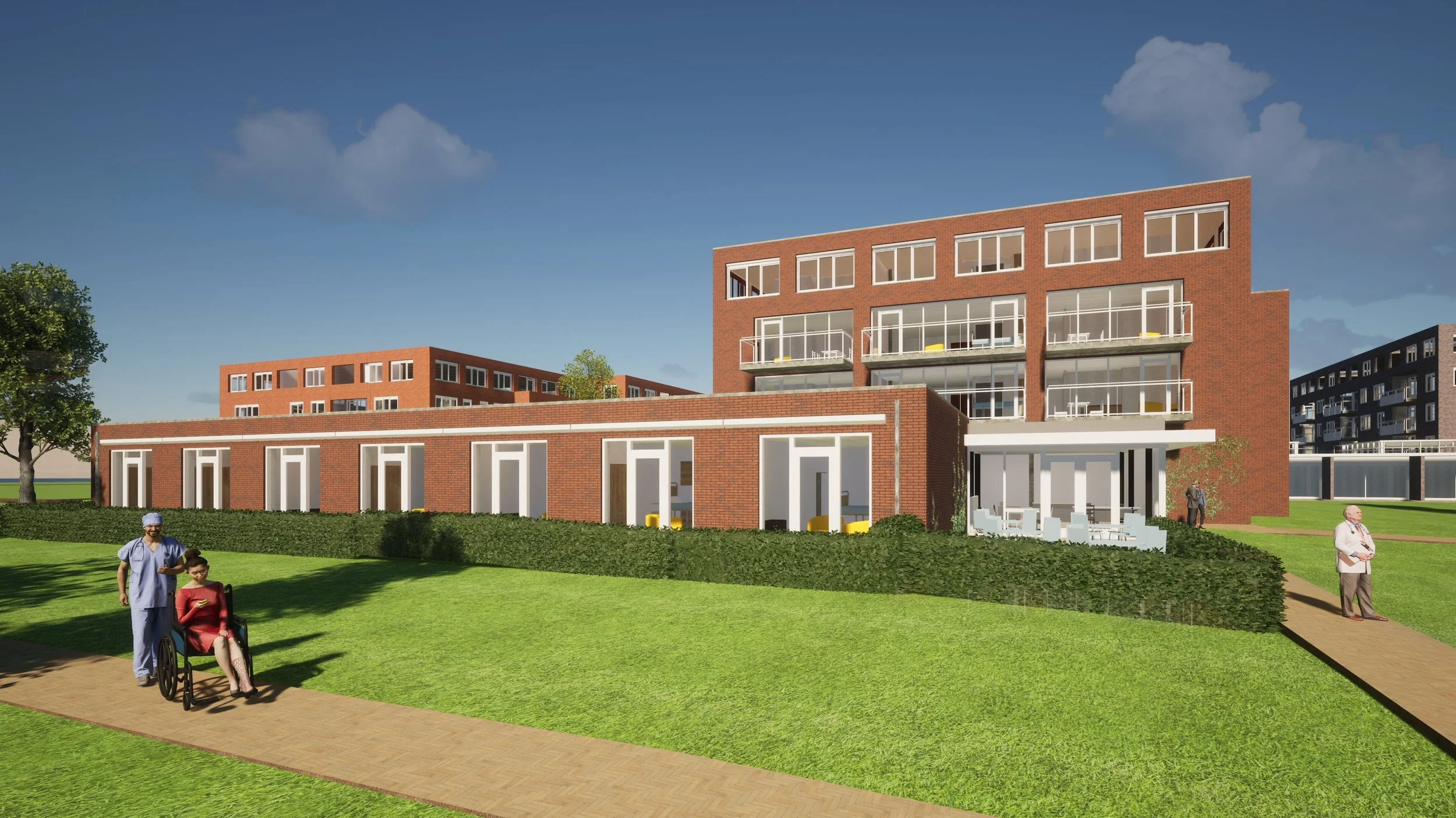 Uitbreiding van ‘Het Johannahuis’ met 7 verpleegstudio's en een huiskamer.