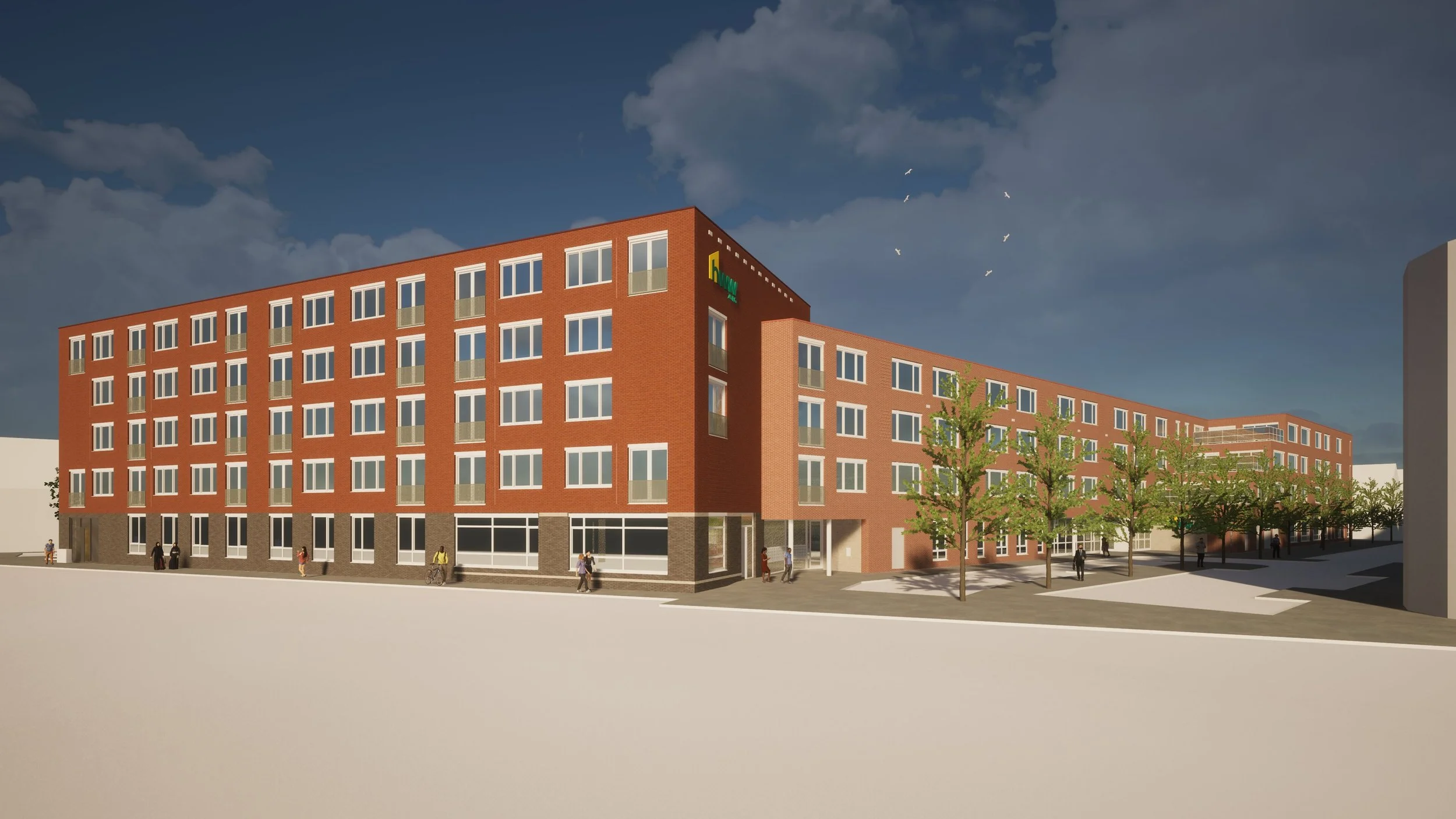 Woonzorgcomplex Schildershoek. Nieuwbouw met 109 zorgstudio's, 60 tweekamerappartementen en zorggerelateerde ruimtes.
